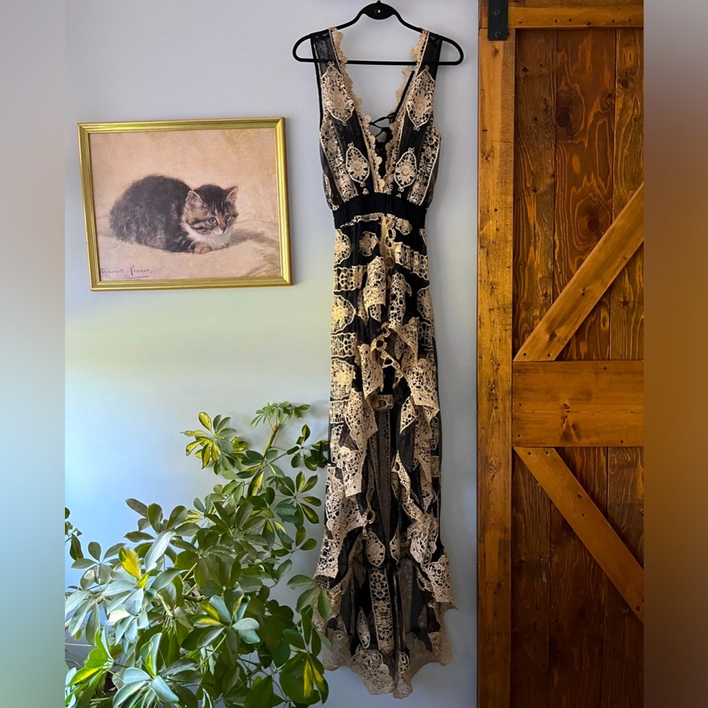Antica Sartoria dress black and gold one size